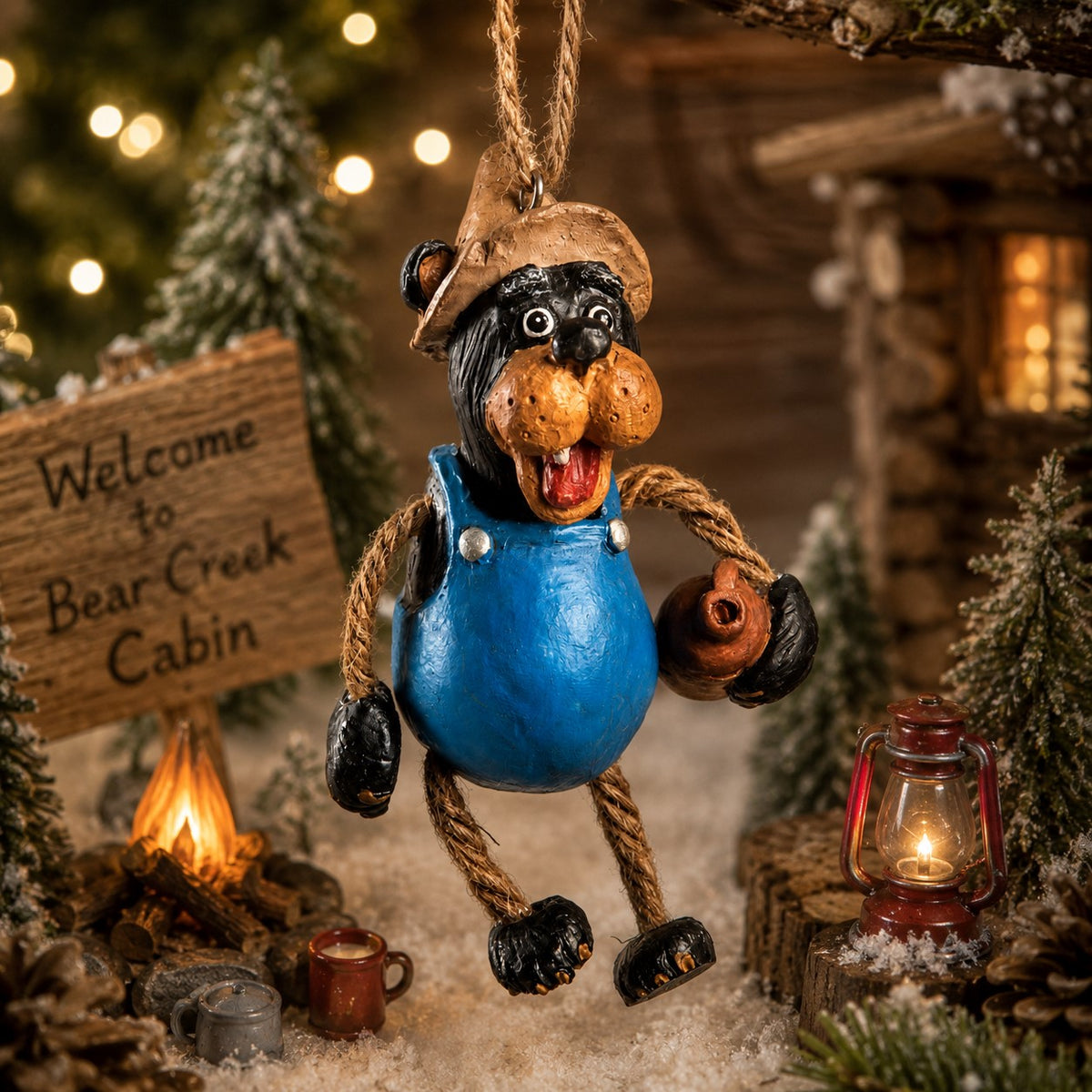 Moonshine Bear Christmas Ornament - Cabin Decor - Bac 202