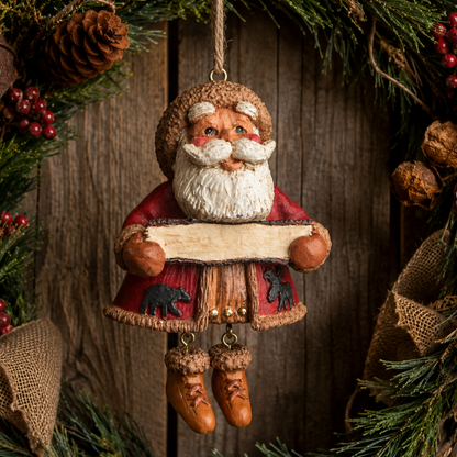 Personalized Mountain Lodge Santa Ornament - Bac 206
