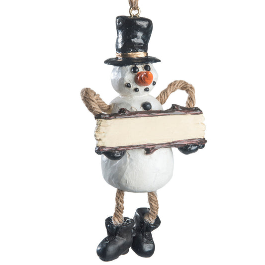 Bac 207 Snowman with Sign Ornament Set of 3