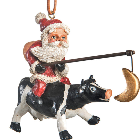 Bac 208 (Bao 101) Santa with Cow Ornament