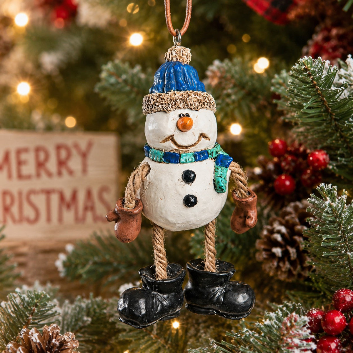 Bac 210 (Bao 103)Snowman Ornament with Stocking Cap