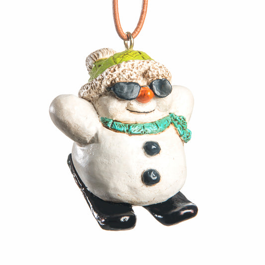Skiing Snowman Ornament - Christmas Skier Gift - BAC 211
