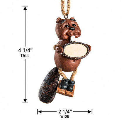 Personalized Skiing Beaver Ornament - Namedrop - BAC 214