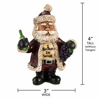 Wine Santa ChristmaOrnament  'I Believe in Wine' -  Bac 707