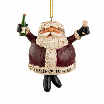 Santa's Holiday Wine Toast Ornament - Christmas - Bac 708