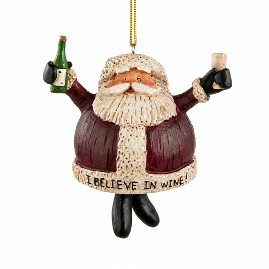 Santa's Holiday Wine Toast Ornament - Christmas - Bac 708