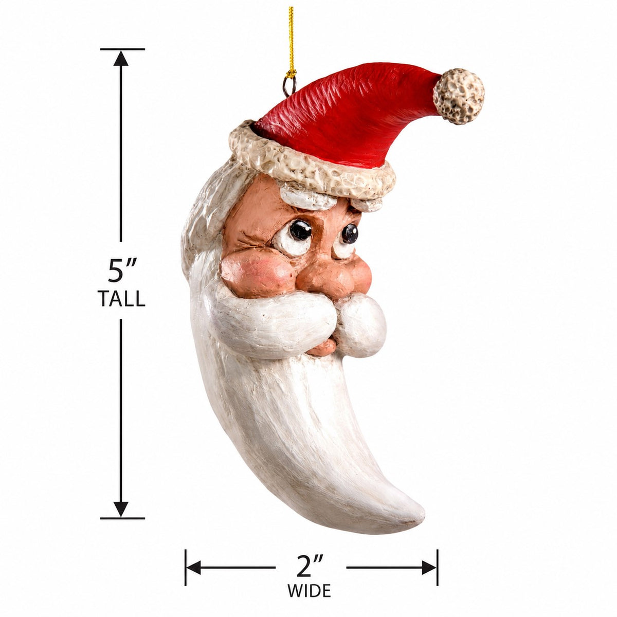 Crescent Moon Santa Ornament - Bert Anderson - Bac 774