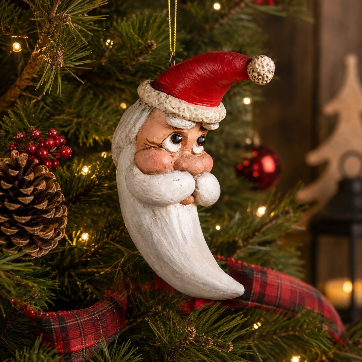 Crescent Moon Santa Ornament - Bert Anderson - Bac 774