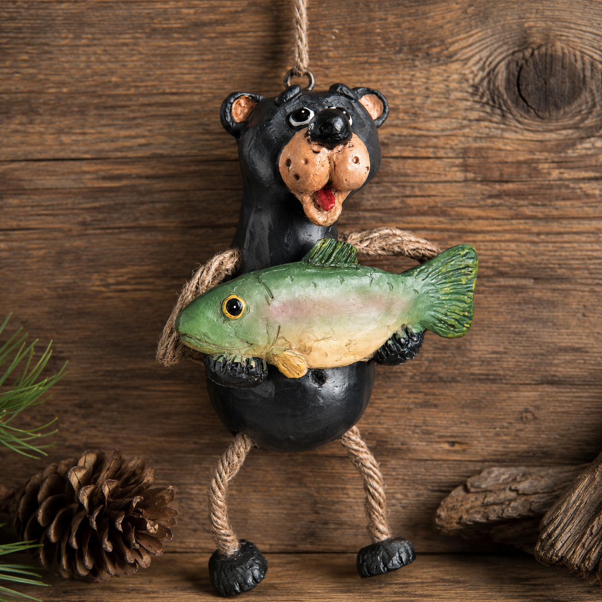 Bac 197 Bear with Fish Ornament