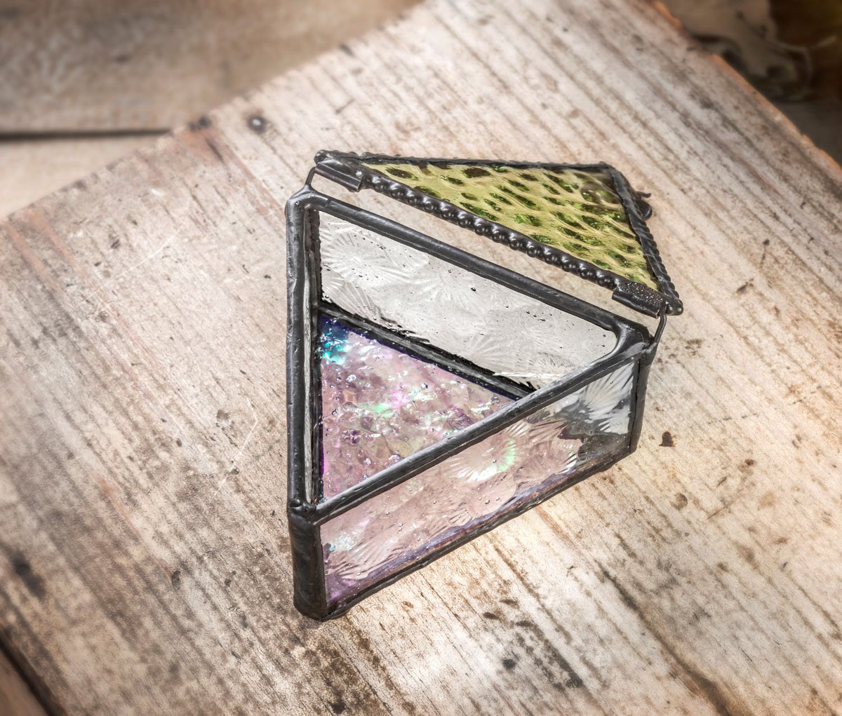 Sage & Clear Textured Glass Butterfly Keepsake Box | BOX 926 | Wholesale
