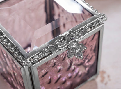Pink Rose Glass Keepsake Box | Box 928 | Wholesale