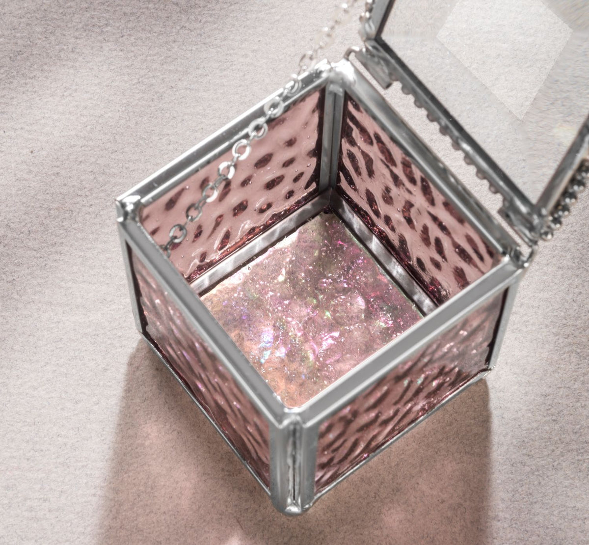 Pink Rose Glass Keepsake Box | Box 928 | Wholesale