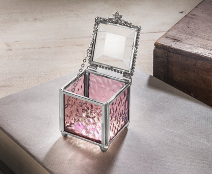 Pink Rose Glass Keepsake Box | Box 928 | Wholesale