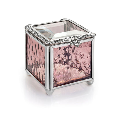 Pink Rose Glass Keepsake Box | Box 928 | Wholesale