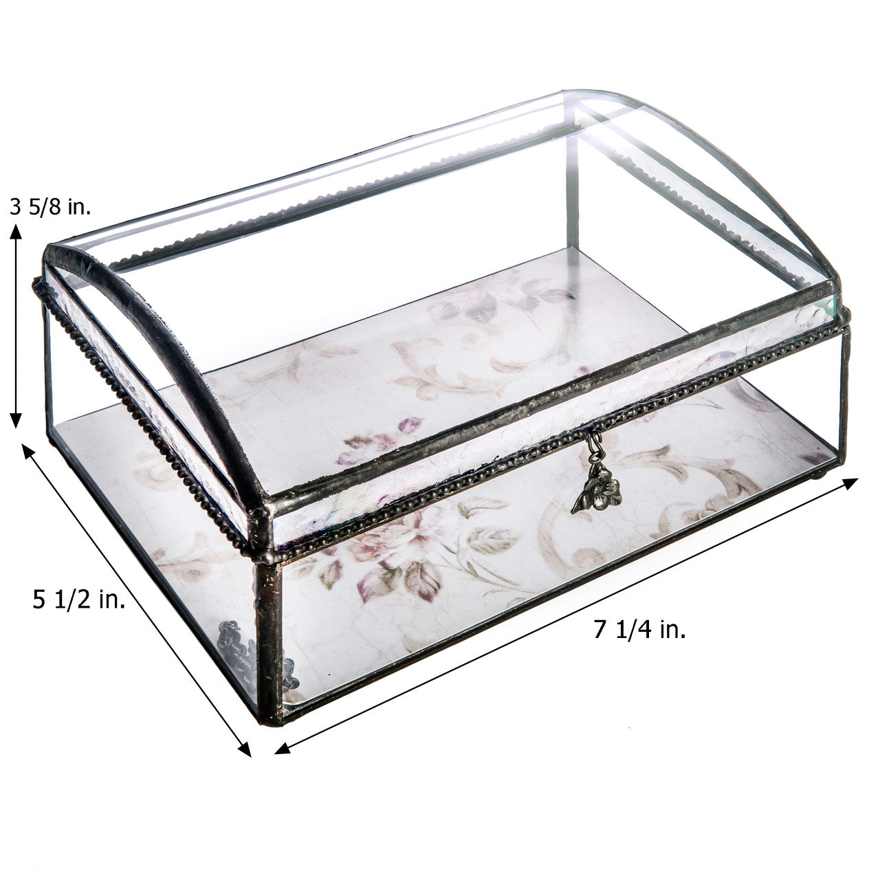 Box 704 Clear Curved Glass Box with Image Insert