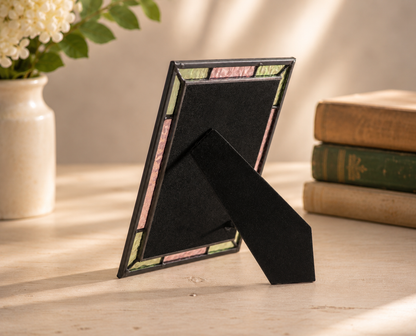Pic 464 Series Pink & Sage Stained Glass Picture Frame