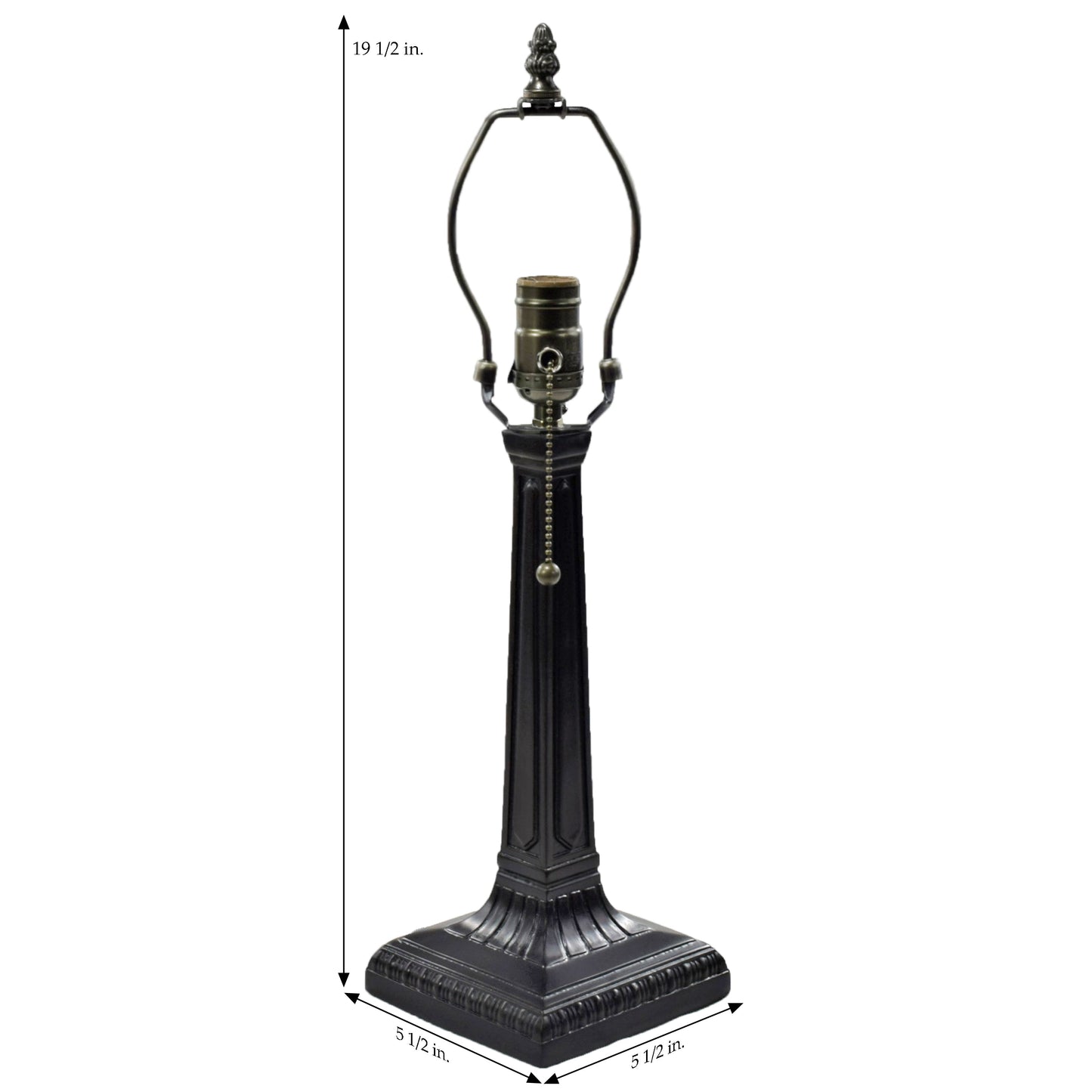 Lam 380 TB Ivory and Blue/Green Opal Small Mission Lamp