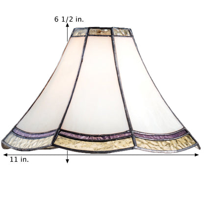 Lam 597-4 TB Small Curved Glass Lamp - Pale Sage and Purple