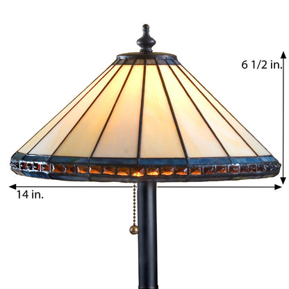 Lam 646 TB Ivory, Multi and Amber Stones - Small Table Lamp