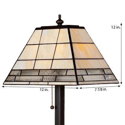 Lam 657 TB Opal with Clear Textures Rectangular Mission Lamp