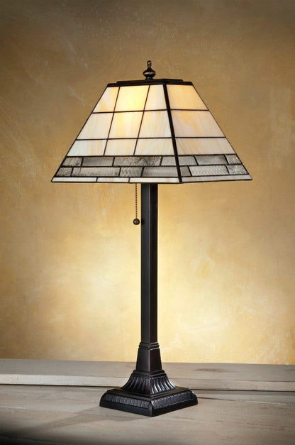 Lam 657 TB Opal with Clear Textures Rectangular Mission Lamp