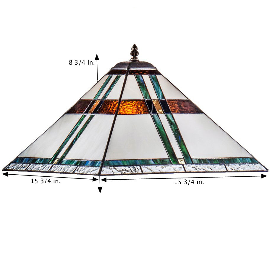 Lam 700 TB Ivory, Brown, Blue, Green Large Mission Table Lamp