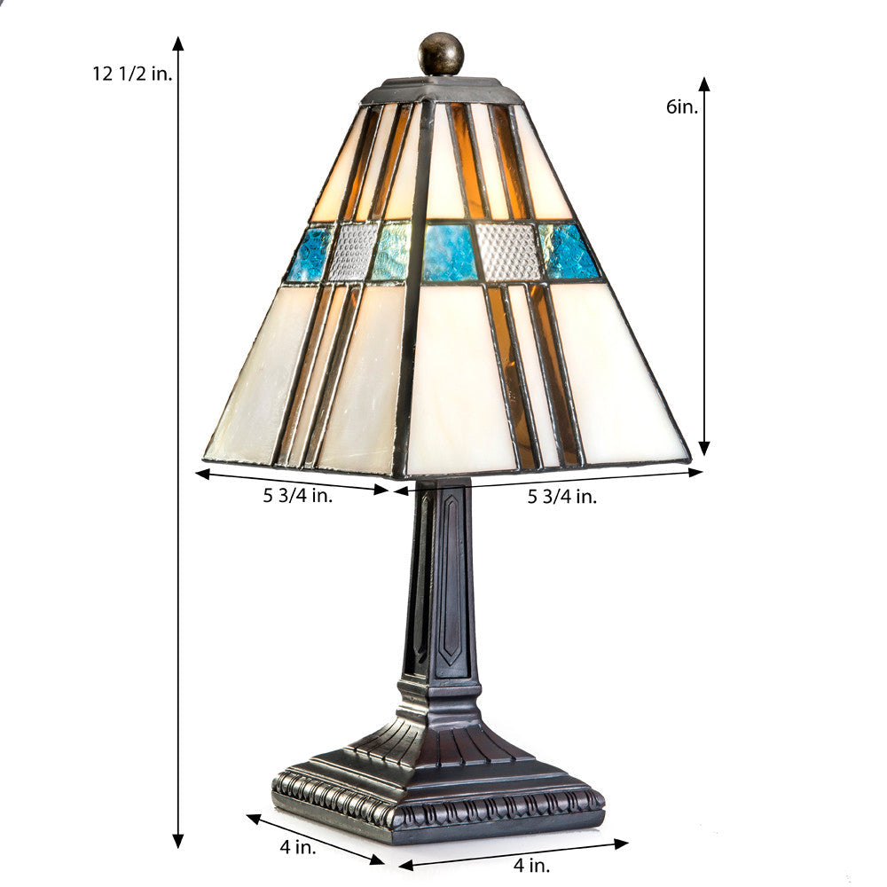 Lam 705 TB Brown, Turquoise and Ivory Accent Lamp