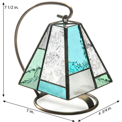 Lam 710 Pale Blue, Pale Green and Clear Textures Mini Lamp