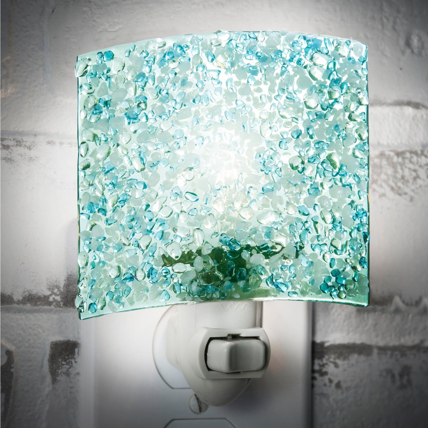 Ntl 155-2 Blue-Green with  Fused Glass Night Light