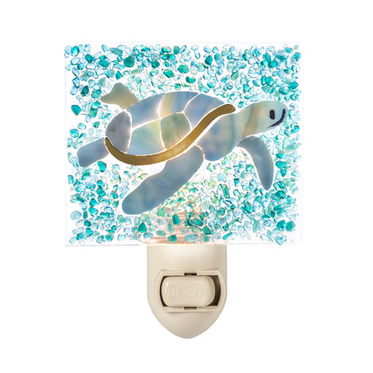 Ntl 237 | Fused Glass Sea Turtle Night Light | Coastal Home Decor