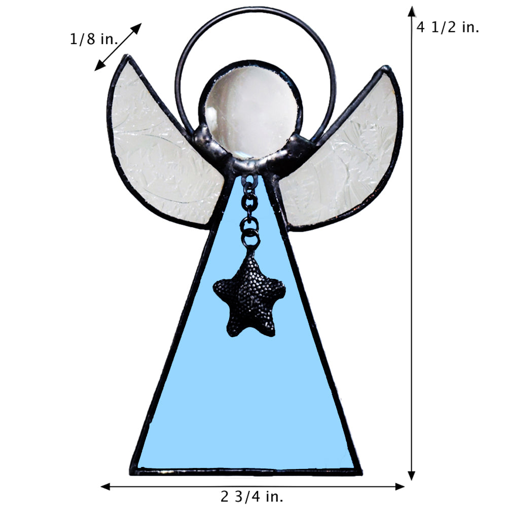 ORN 215-3 Pale Blue Angel Ornament