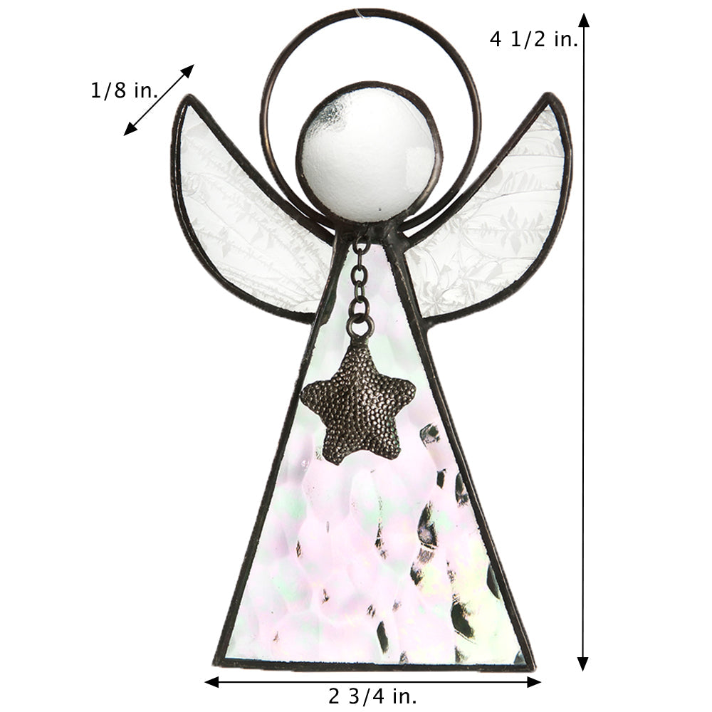 ORN 215-1 Clear Iridescent Angel Ornament
