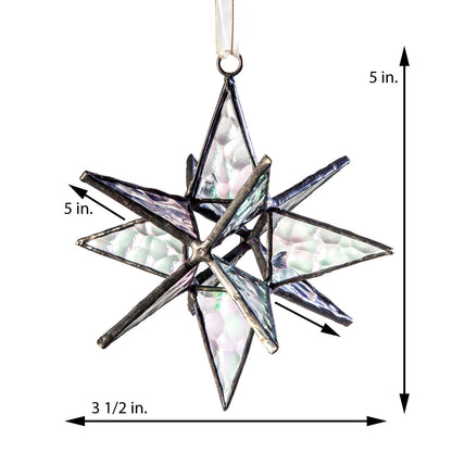 ORN 252 Clear Iridescent Moravian Star Ornament