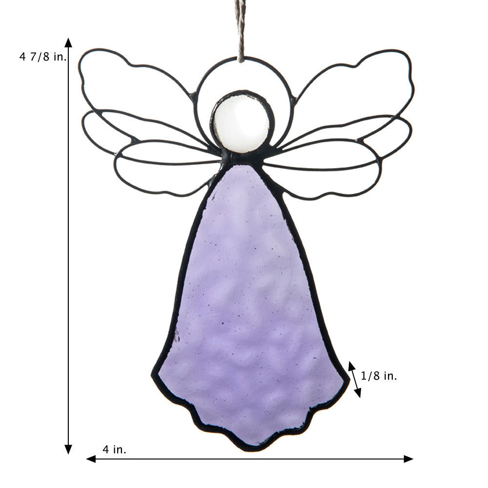 ORN 303-3 Purple Angel Ornament with Wire Wings