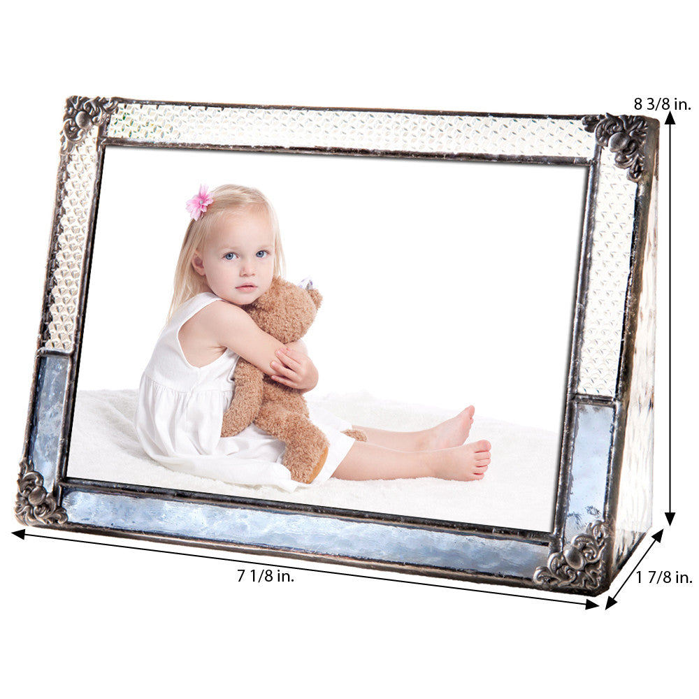 Pic 381 Pale Blue and Clear Honeycomb Glass Frame Series