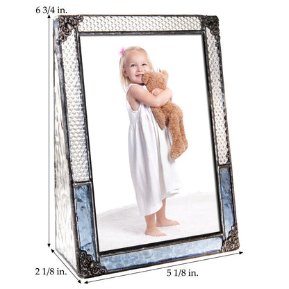 Pic 381 Pale Blue and Clear Honeycomb Glass Frame Series