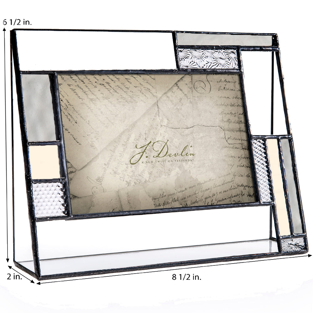 Pic 392-46H Neutral Colors Stained Glass Picture Frame