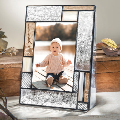 Pic 453 Peach, Ivory and Clear Vintage Glass Frame Series
