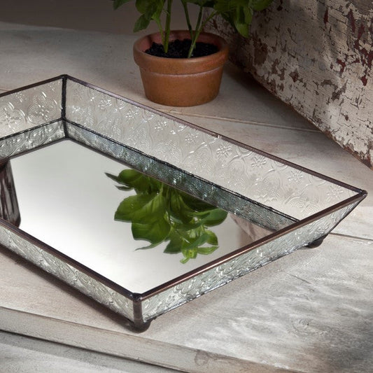 Tra 106-1 Vintage Glass Tray with Slanted Sides