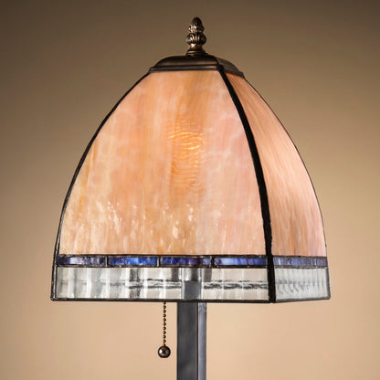 Lam 589-1 TB Amber/Rose Opal - Curved Mission Lamp